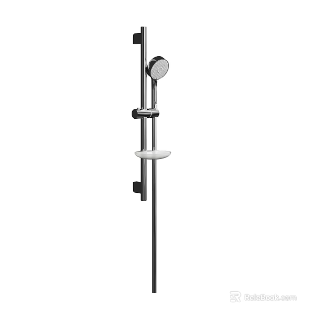 Modern Shower System With Handheld Showerhead Slide Bar And Metal Construction 3d model 