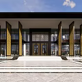 New Chinese Style Sales Office Building Xinda Yuxi Taiwan Sales Office Demonstration Area 3d model