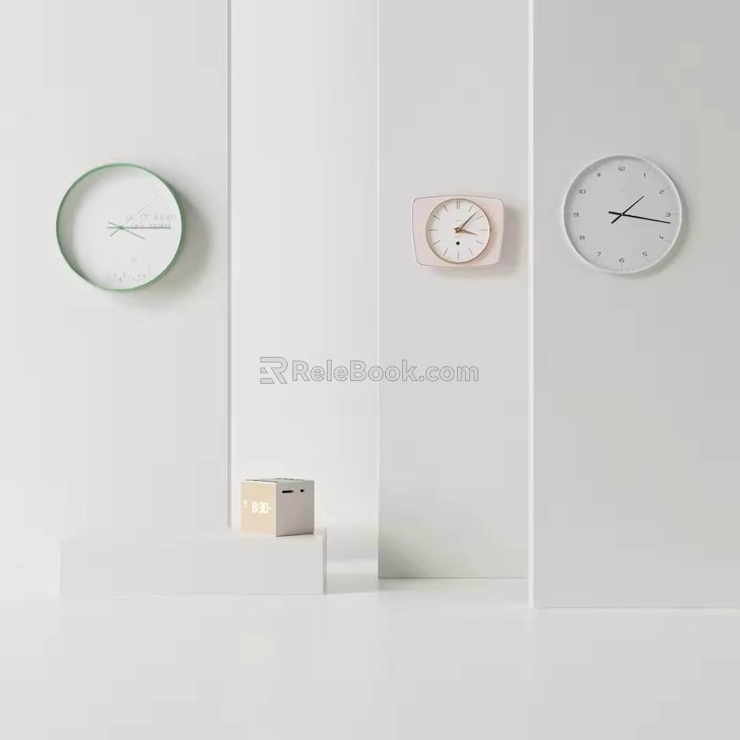 Nordic Clock Wall Clock 3d model
