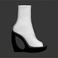 White High Heel Shoes With Black Unique Heel And Modern Stylish Design Details