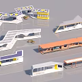Modern Architectural Models With Various Shapes Colorful Exteriors And Unique Roof Structures