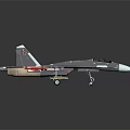 Detailed Gray Fighter Jet Model With Red Markings And Landing Gear