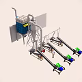 Industrial Equipment Production Line With Multiple Conveyor Belts And Processing Units