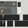 Modern switch socket combination room card hotel switch combination 3d model