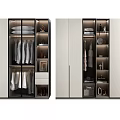 Modern Wardrobe Design With Glass Doors Hanging Rods And Storage Shelves