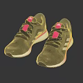 Black Sports Shoes With Pink Accent And White Stripes Modern Casual Design