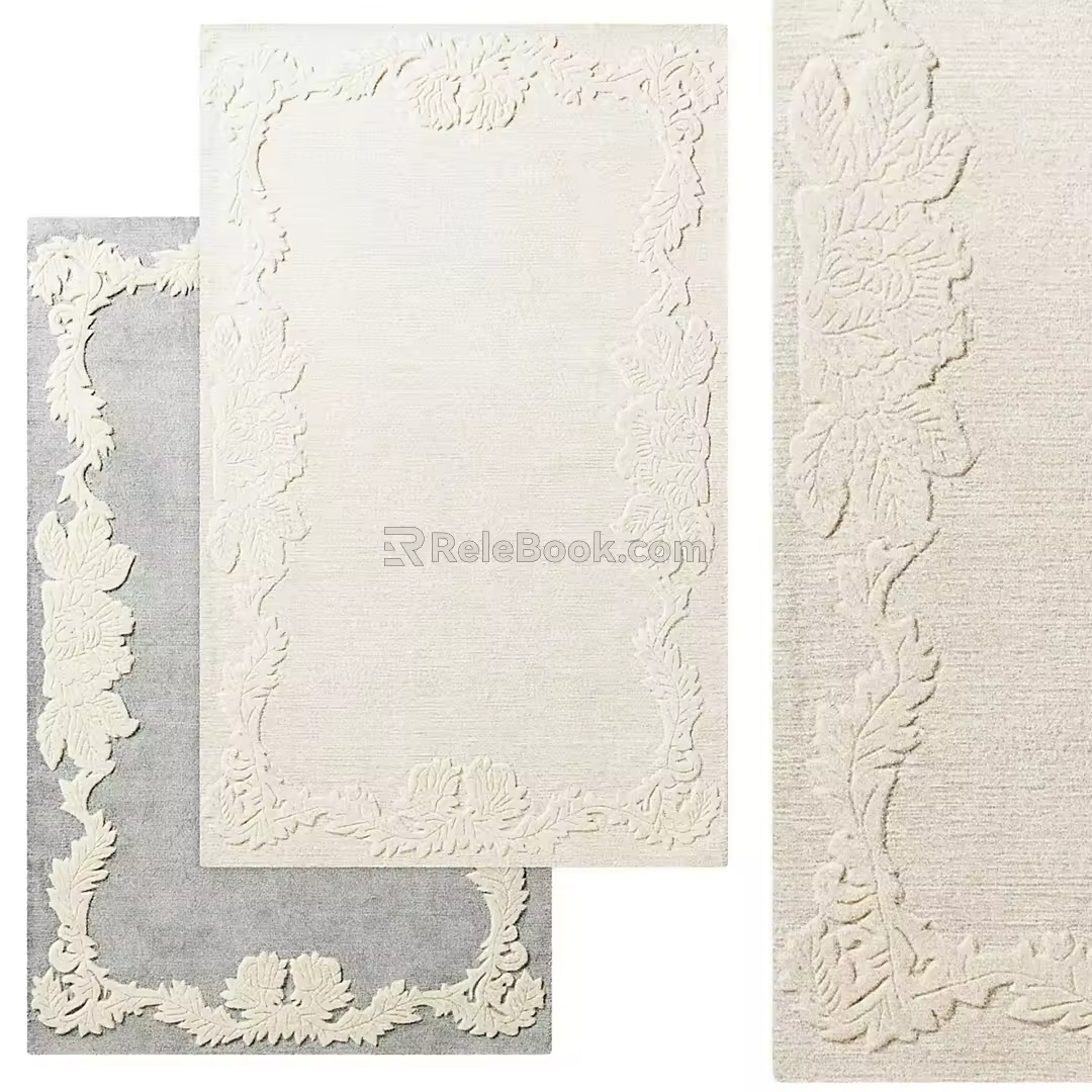 European-style classic wool carpet plush carpet 3d model