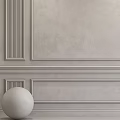 Elegant Background Wall With Decorative Moldings And Light Tone
