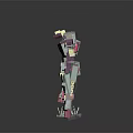Purple And White Robot Model Built With Mechanical Arms Legs And Antenna On White Base