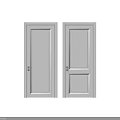 Double White Interior Swing Doors With Clean Panel Design And Metal Handles 3d model