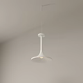 Sleek Modern White Pendant Light With Cone Shaped Shade For Indoor Ceiling 3d model