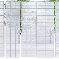 Modern Decorative Room Dividers With Various Design Patterns And Natural Tree Elements 3d model