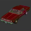 Red Classic Vintage Car with Sleek Body Design and Reflective Surface