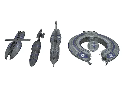 Sci-fi Spacecraft Space Station Space Station Starship 3d model