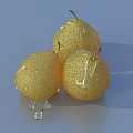 Delicious Fruit Cake Topped With Fresh Yellow Pears Served On White Ceramic Plate