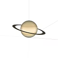 Saturn a Gas Giant with Bright Rings Against Black Space Backdrop