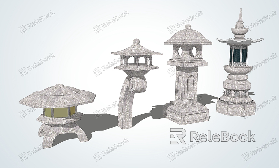 Chinese landscape lamp Zen stone lamp model