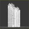 High Rise Modern Residential Building Exterior Design With Beige Brown Facade And Blue Sky Background