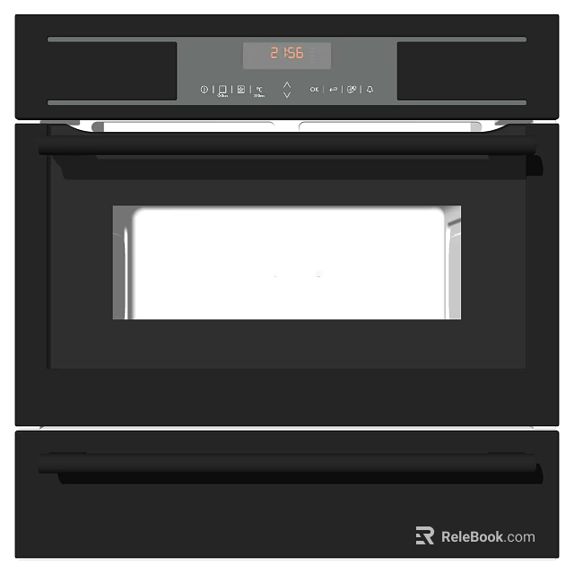Black Modern Built in Oven Kitchen Appliance With Digital Control Panel And Glass Door 3d model 