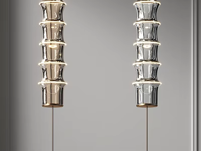 Two Modern Transparent Floor Lamps With Layered Glass Design And Gold Base 3d model