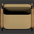Modern Single Sofa With Wooden Armrests And Light Brown Padded Cushion