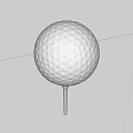 Premium Golf Sports Equipment Featuring White Golf Ball On Tee