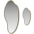 Modern Decorative Irregular Shaped Mirrors With Gold Frame In Different Sizes 3d model