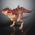 Fierce Spiked Dinosaur Figure In Standing Pose With Reddish Brown And Beige Scales