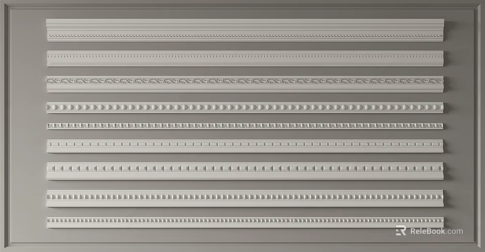 Various Decorative Plaster Moldings with Different Patterns for Interior Home Decoration 3d model 