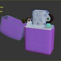 Purple Portable Lighter With Metal Case And Open Lid Design For Daily Use