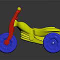 Colorful Children's Ride On Toy with Red Frame Yellow Seat and Blue Wheels