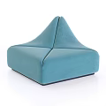 Blue Lazy Sofa With Geometric Pattern And Modular Design For Modern Living Room 3d model