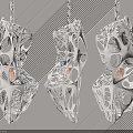 Modern Artistic Sculptural Chandelier With Intricate Hollow Structure And Warm Illumination