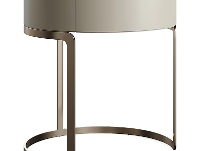 Modern Bedside Table Interior Design With Metal Frame And Storage Drawer 3d model