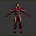 Iron Man 3D Rendered Game Movie Character With Red And Gold Armor Design