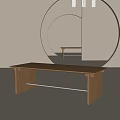 Table Solid Wood Dining Table Long Table Simple Table 3d model