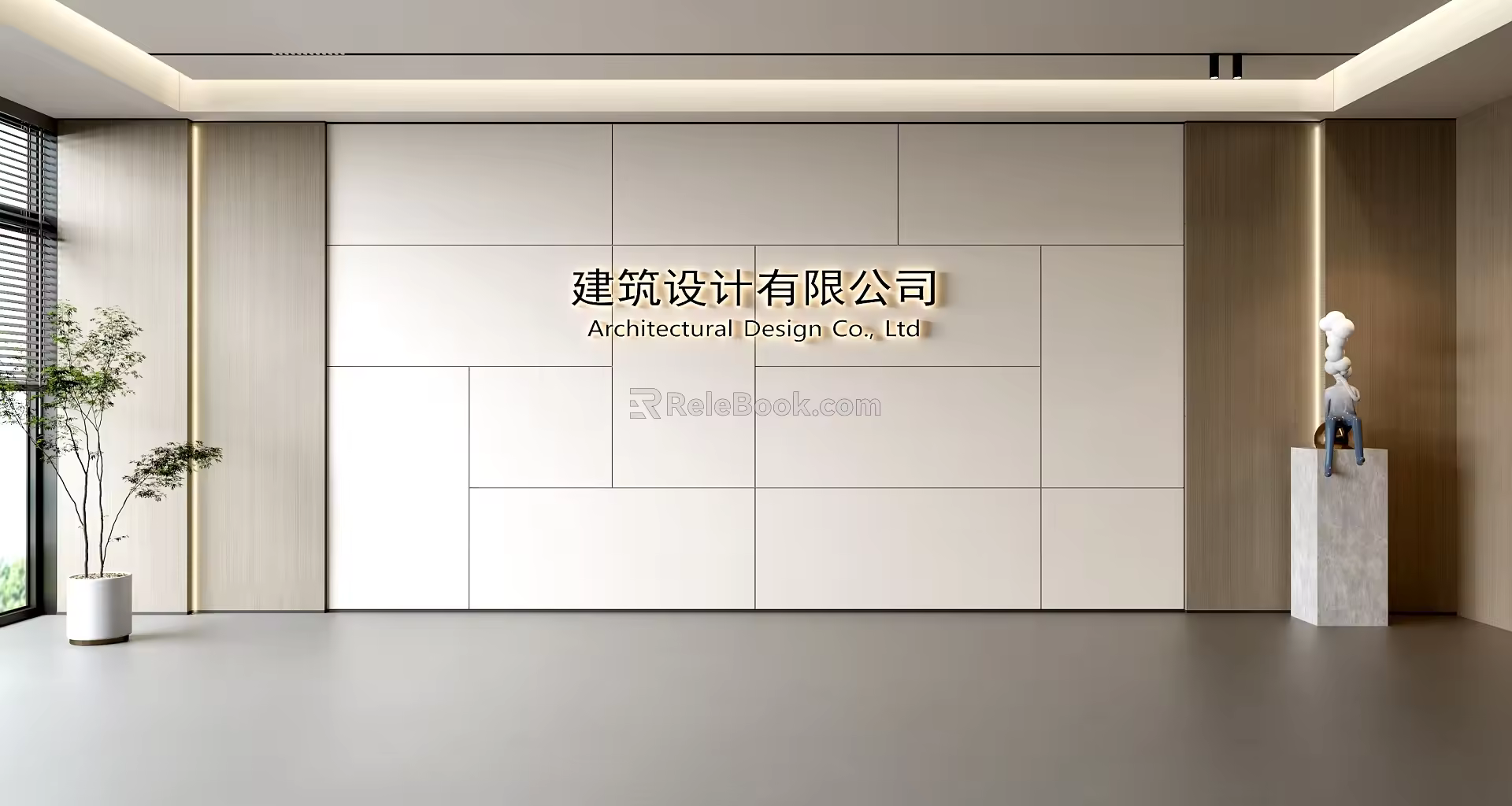 Modern Front Desk Background Wall Simple Background Wall Front Desk Reception Area Background Wall Company Front Desk Background Wall 3d model