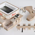 Modern water bar counter operation desk reception desk coffee bar counter tea table 3d model