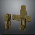 Brown Decorative Storage Units With Fabric Texture Cross Structure And Pockets