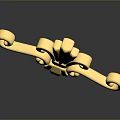 Elegant Golden Decorative Ornament With Curved Scrolls And Intricate Design