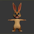 Cute Cartoon Rabbit Character With Big Ears Blue Eyes And Open Arms