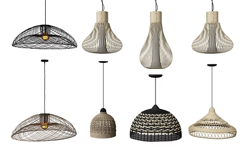 Modern chandelier braided chandelier combination 3d model