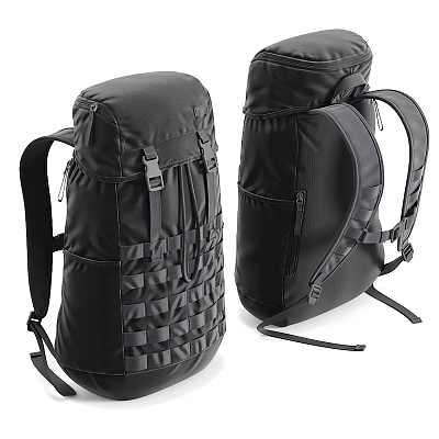 Black Tactical Backpack With Straps And Buckles Design 3d model Black Tactical Backpack With Straps And Buckles Design 3d model