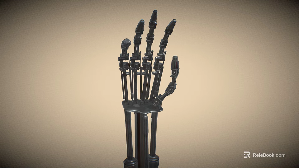 Black Robotic Mechanical Arm Model With Detailed Joints And Metal Structure 3d model 