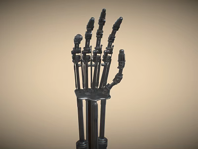 Black Robotic Mechanical Arm Model With Detailed Joints And Metal Structure 3d model
