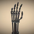 Black Robotic Mechanical Arm Model With Detailed Joints And Metal Structure