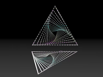 Symmetrical Geometric Triangle Design With Intricate Lines Dots And Reflection 3d model