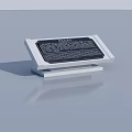 Detailed Stone Monument With Inscription On Rectangular Base And Smooth Surface 3d model