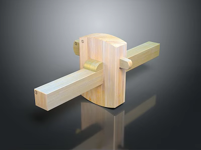 Wooden Household Item Design With Cross Connected Wooden Bars And Smooth Surface 3d model
