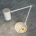 Modern Adjustable Desk Lamp With White Body Adjustable Arm And Wooden Base